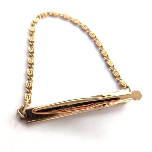 Vintage Estate Foster Gold Tone Chunky Paper Clip Chain Swag Tie Clasp Clip - Picture 3 of 4